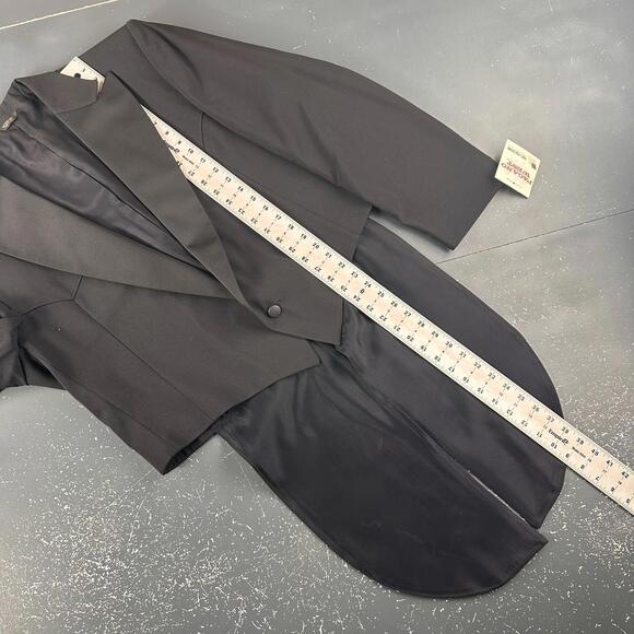 VTG Pagano West Suit Men 46R Black Cropped Tuxedo Tails Bolero 42" Waist NWT USA - Picture 8 of 16
